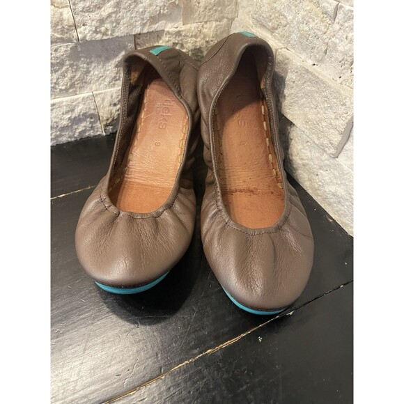 TIEKS By Gavrieli Matte Leather Women's Ballet Flats Shoes Size: 9 Brown Teal - Picture 1 of 10
